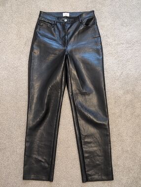 Wilfred Black Straight-Leg Faux Leather Pants